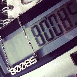 RockLove sterling silver necklaces 80085 geek calculator joke remember that one?